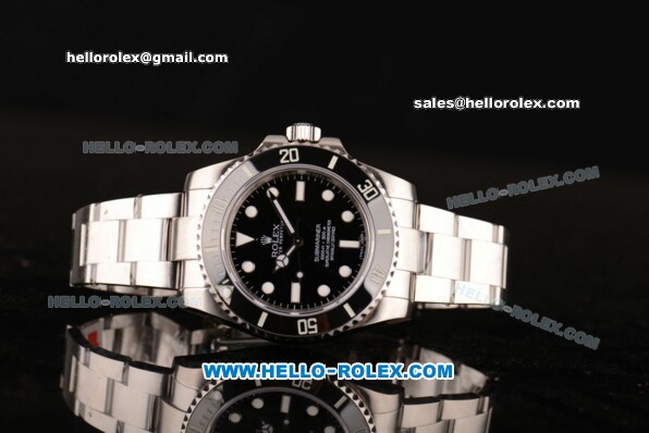 Rolex Submariner Rolex 3135 Automatic Steel Case/Strap with Ceramic Bezel and Black Dial - Click Image to Close